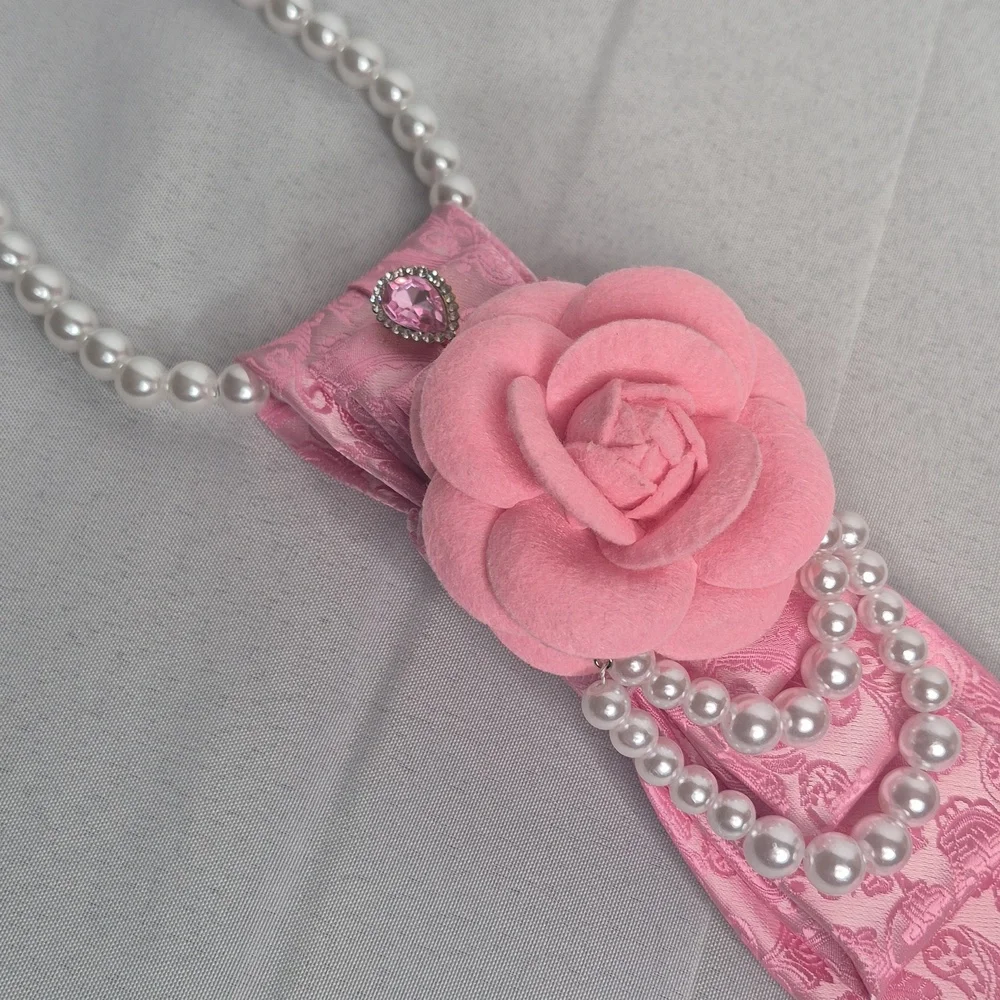 Handcrafted Luxury Fashion Necktie Necklace 📿 (PINKY PROMISE)